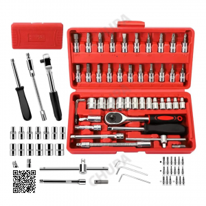 Автомобильный Набор Инструментов Piece Tool Set на 46 Ручных Инструментов в Пластиковом Кейсе