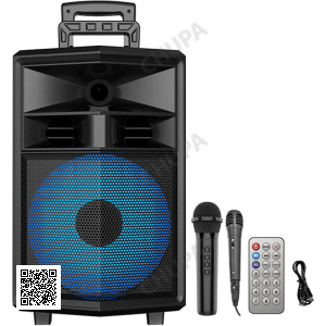 Портативная колонка ZQS-12130, Bluetooth, караоке, micro SD, карта, aux, usb 2 микрофона