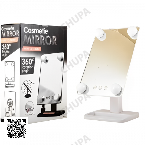 Компактне дзеркало з підсвіткою для макіяжу MCH Cosmetie Mirror 360 Rotation Angel з LED-підсвіткою для дому