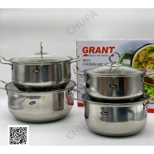 УЦІНКА! Набір каструль із високоміцної неіржавкої сталі GRANT GR3558 (Плохе паковання 3233)