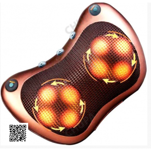 Массажная подушка MASSAGE PILLOW QY-8028 инфракрасный роликовий массажер для шеи и спины 8 массажных ролика