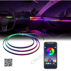 Підсвітка салону Ambient light Rgb, світлодіодна стрічка торпеди USB Bluetooth багатобарвна