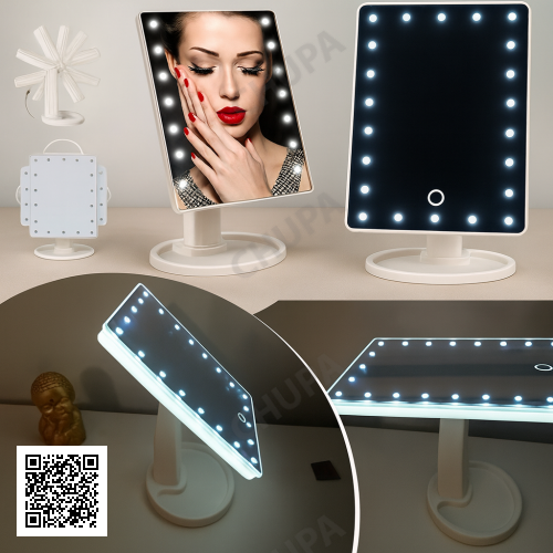 УЦІНКА! Дзеркало настільне з підсвіткою LED — бренд Large Led Mirror (Плохе паковання 3298)