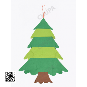 Детская Рождественская елочка из фетра Без игрушек Chrismas Free елочка на стену 95x70 см