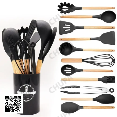 ОЧЕНКА! Набір кухонного приладдя з 12 предметів Kitchen Set RD-1204 (пошкодження підставки 3548)