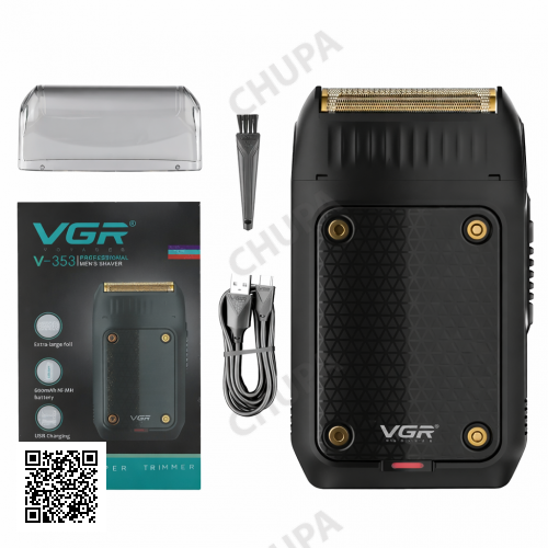 Електробритва портативна VGR V-353 з USB, Чорна/Професійна чоловіча машинка для гоління