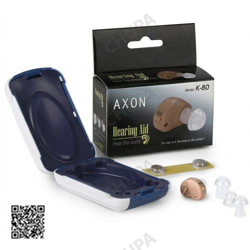 Внутрішньовушний слуховий апарат підсилювач слуху Axon K-80 для літньої людини велосипедів