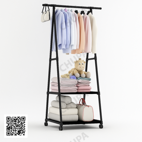УЦЕНКА! Передвижная напольная вешалка для одежды THE NEW COAT RACK Черный (Плохая упаковка 3214)