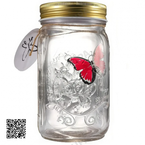 Декоративный ночник Бабочка в банке Butterfly Интерактивная порхающая бабочка в банке с подсветкой