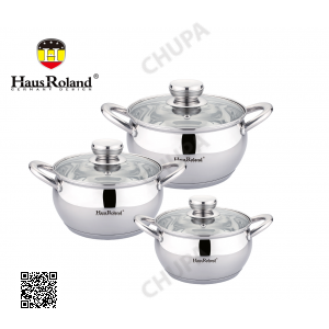 Набор кастрюль Haus Roland HR113-1, 3 шт из нержавеющей стали 2,6/3,6/6,1 л. Серебристый (HR113-1)