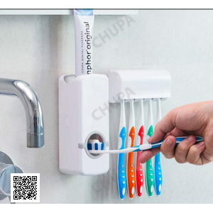 Дозатор автоматичної зубної пасти Toothpaste Dispenser з тримачем зубних щіток Toothbrush holder