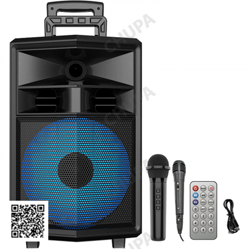 Портативная колонка ZQS-12130, Bluetooth, караоке, micro SD, карта, aux, usb 2 микрофона
