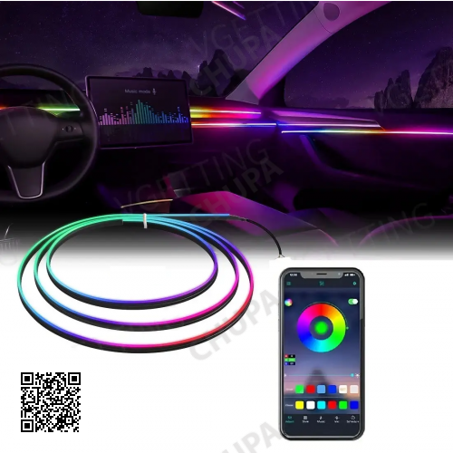 Підсвітка салону Ambient light Rgb, світлодіодна стрічка торпеди USB Bluetooth багатобарвна