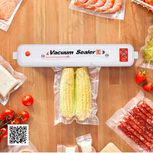 Вакуумний пакувальник продуктів білій Vacuum Sealer кухонний вакууматор для дому