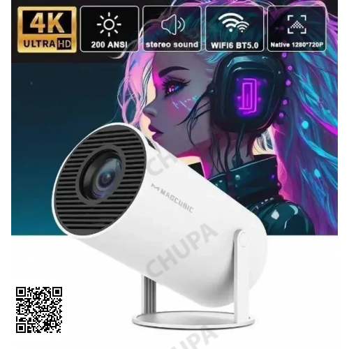 Мультимедійний портативний мініпроєктор Magcubic HY300 Android 12 З підтримкою Wi-Fi Bluetooth 4K UHD