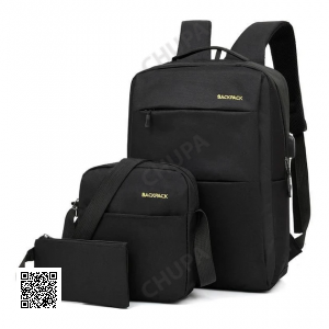 Рюкзак міський 3в1 Backpack 9018 дорожній комплект чорний