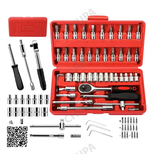 Автомобільний набір Інструментів Piece Tool Set на 46 Ручних Інструментів у Пластиковому Кейсі