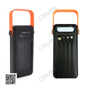 Power bank YM-635 40000mAh Solar Индикатор уровня заряда, для зарядки телефона с встроенными кабелями