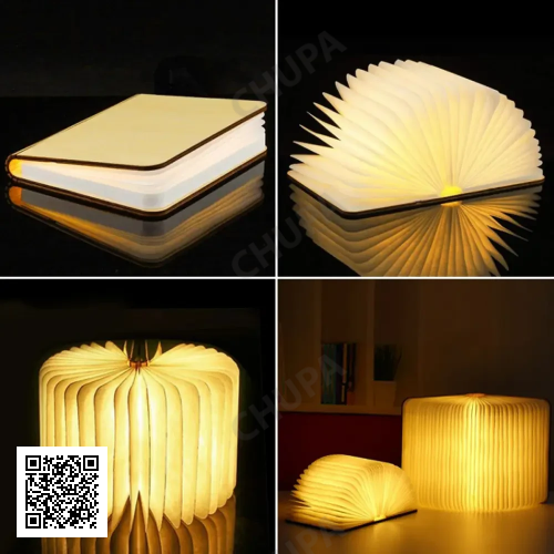Настільна лампа світильник у формі книги Foldable Book Lamp Нічник для дитячої кімнати 7259