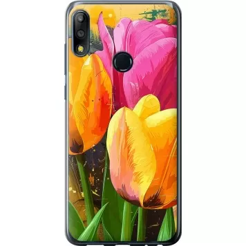 Чохол на Asus Zenfone Max Pro M2 ZB631KL Намальовані тюльпани