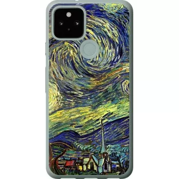 Чехол на Google Pixel 5 Винсент Ван Гог. Звёздная ночь