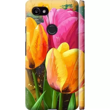 Чохол на Google PixeL 2 XL Намальовані тюльпани