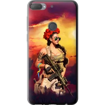 Чехол на HTC Desire 12 Plus Украинка с оружием
