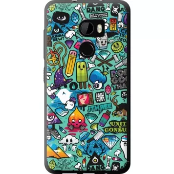 Чехол на HTC One X10 Стикер бомбинг 1