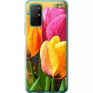 Чехол на Huawei Honor 30S Нарисованные тюльпаны