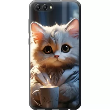 Чохол на Huawei Honor V10 / View 10 Білий кіт