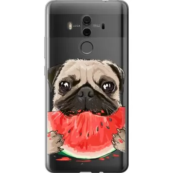Чехол на Huawei Mate 10 Pro Мопс и арбуз