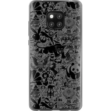 Чохол на Huawei Mate 20 Pro Чорно-сірий стікер бомбінг