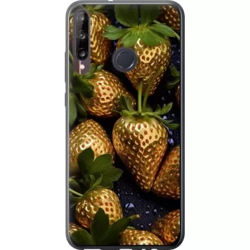 Чехол на Huawei P40 Lite E Золотая клубника