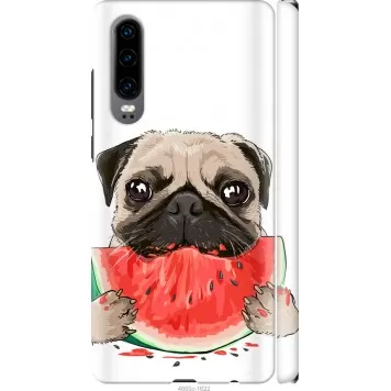 Чехол на Huawei P30 Мопс и арбуз
