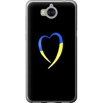 Чехол на Huawei Y5 2017 Жёлто-голубое сердце