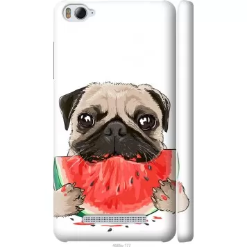 Чехол на Xiaomi Mi4c Мопс и арбуз