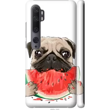 Чехол на Xiaomi Mi Note 10 Мопс и арбуз