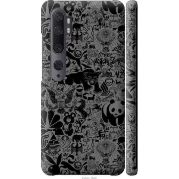 Чохол на Xiaomi Mi Note 10 Чорно-сірий стікер бомбінг