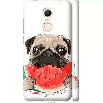 Чехол на Xiaomi Redmi 5 Мопс и арбуз