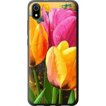 Чехол на Xiaomi Redmi 7A Нарисованные тюльпаны