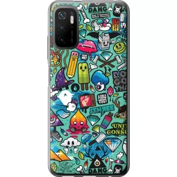 Чехол на Xiaomi Redmi Note 10 5G Стикер бомбинг 1