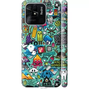 Чехол на Xiaomi Redmi 10C Стикер бомбинг 1