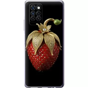 Чехол на Infinix Note 10 Pro Клубника v3