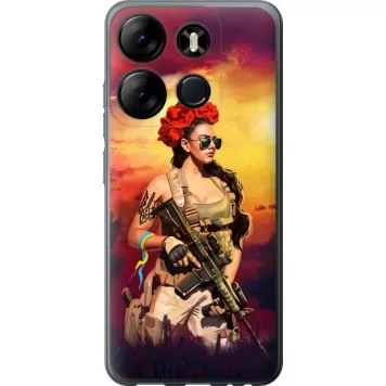 Чехол на Infinix Smart 7 Украинка с оружием