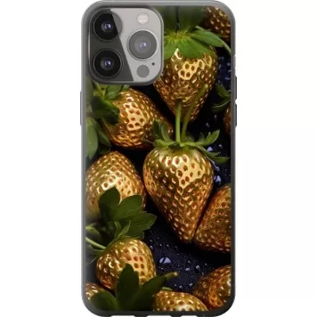 Чехол на iPhone 13 Pro Max Золотая клубника