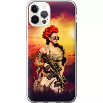 Чехол на iPhone 12 Украинка с оружием
