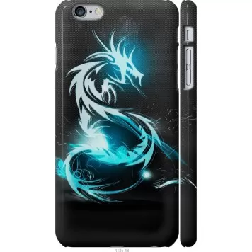 Чехол на iPhone 6 Plus Бело-голубой огненный дракон