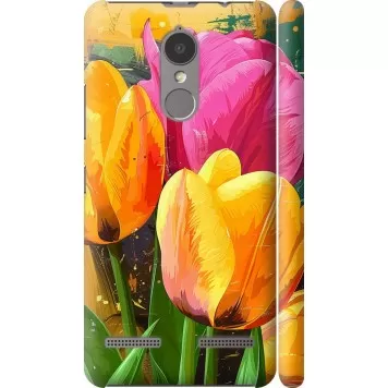 Чехол на Lenovo K6 Нарисованные тюльпаны
