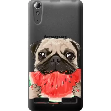 Чехол на Lenovo K3 (K30-t) Мопс и арбуз