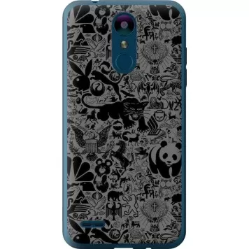 Чохол на LG K8 2018 Чорно-сірий стікер бомбінг